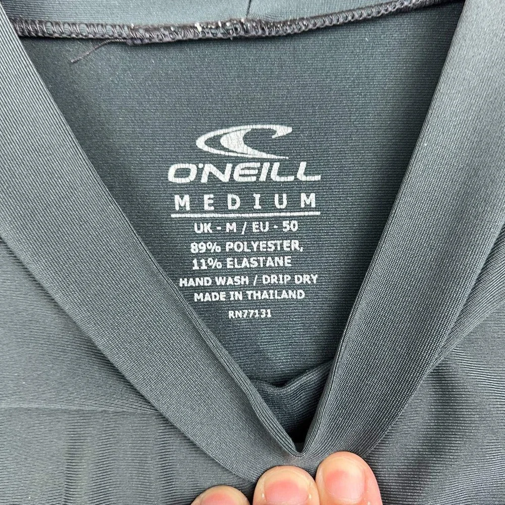 ONeill Rash Guard Shirt Men Medium Gray Short Sleeve Swim Surf Top M